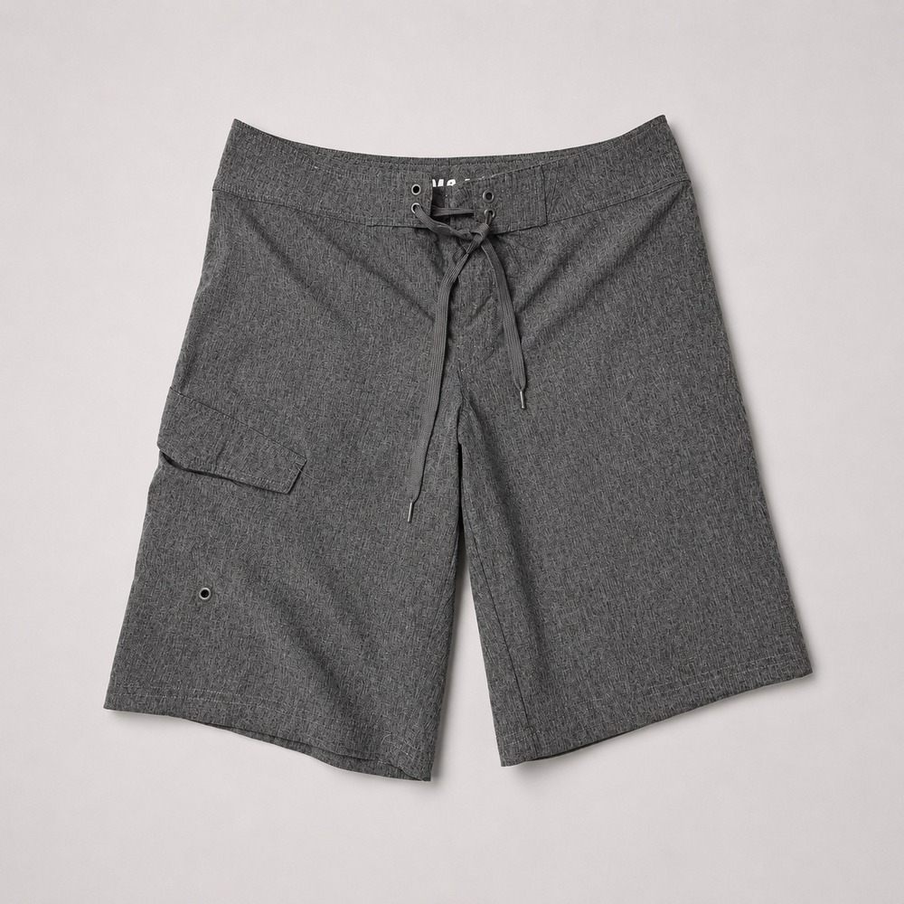 Mossimo Supply Co Mens Gray Board Shorts Size 36 Swim Surf Beach Drawstring